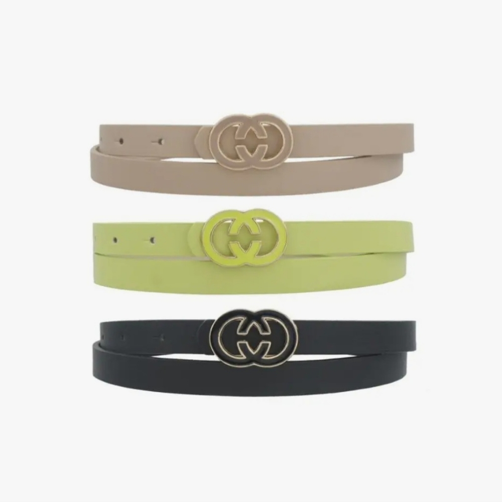 #359 🛑OS Round Inverted Fashion Buckle Faux Leather